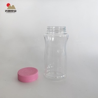2021 Nouveau Design Réductions 400ml Bouteille PET transparente à large bouche avec couvercle rose