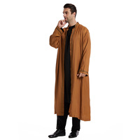 Abaya ouverte pour hommes, Jubba Thobe saoudienne, Vêtement islamique, Kimono Ramadan, Robe à manches longues, Caftan, Robe arabe de Dubaï à col montant