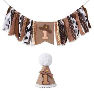 Vaquera una silla alta Banner granja vaquera trona Banner niña Rosa granja occidental Primer/1er cumpleaños Smash Cake foto telón <span class=keywords><strong>de</strong></span> fondo - Product Image 6