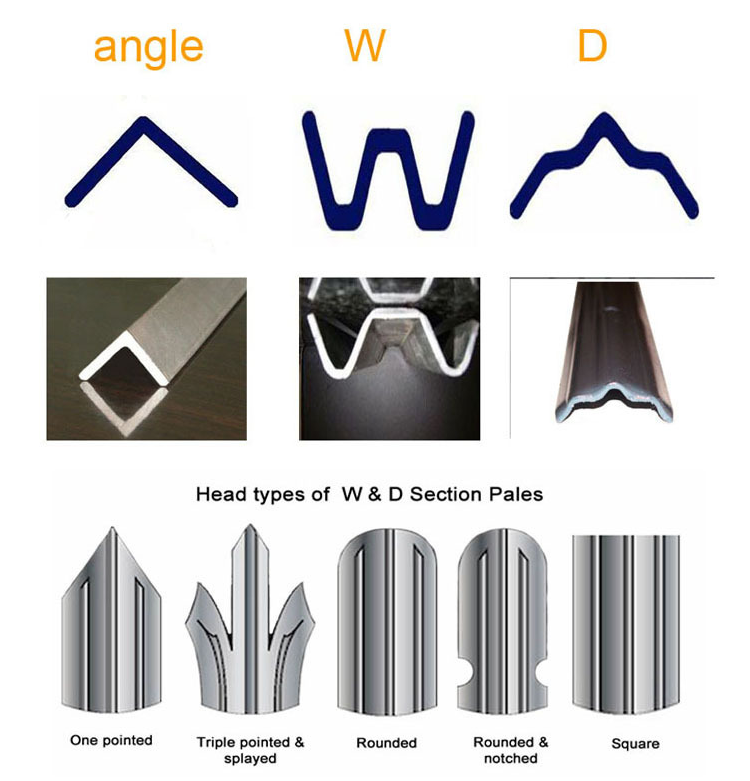 Height 1500mm D Section Palisade Fencing Pales PVC Coated