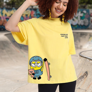 เสื้อยืดผู้หญิง/ผู้ชาย แขนสั้นทรงหลวม ใส่สบาย ผ้าเจอร์ซีย์ถัก ระบายอากาศได้ดี เป็นมิตรกับสิ่งแวดล้อม เหมาะสำหรับฤดูร้อน - Product Image 2