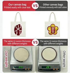 Sac fourre-tout personnalisé en toile de coton vierge pour sublimation, grand format, avec motif de lettres, idéal pour le shopping, avec logo personnalisé - Product Image 3