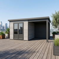 Caseta de Jardín Moderna Serie D de Madera, Resistente, con Vidrio Antibalas y Ventanas de Temperatura Constante