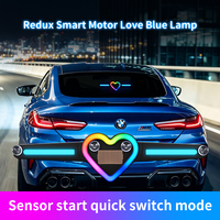 Lumière LED solaire pour vitre de voiture en forme de cœur, RVB arc-en-ciel néon, à ventouse, sans câblage, pour pare-brise arrière, décoration d'ambiance, USB