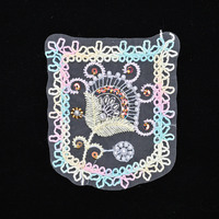 Applique de col en dentelle 3D florale perlée et brodée de sequins, légère et décorative, pour robe et vêtement DIY