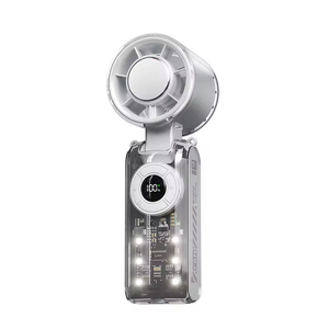 New Design Portable Wearable <b>Mini</b> <b>USB</b> <b>Fan</b> 4000mAh High Speed Adjustable Foldable Transparent Handheld Ice Compression <b>Fan</b> - Product Image 3