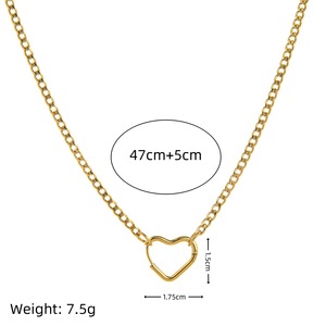 18K PVD Gold Stainless Steel <b>Necklaces</b> with Heart Oval Round Anchor Carabiner Clasps | DIY Charm Holder Chains for Jewelry - Product Image 6