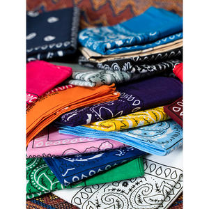 ピュアコットンカシューナッツヘッドスカーフヒップホップヨーロッパとアメリカのストリートダンス、オートバイのレトロな対照的なカラースクエアスカーフ - Product Image 2