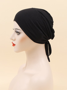 <span class=keywords><strong>Bonnet</strong></span> intérieur de <span class=keywords><strong>hijab</strong></span> doux de haute qualité, ajustable, en jersey, <span class=keywords><strong>sous</strong></span>-voile uni, turban musulman avec lien élastique - Product Image 6