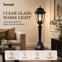 Lampe de jardin LED vintage en cuivre et aluminium, abat-jour en verre, E27, max 60W, design minimaliste moderne, utilisation extérieure, garantie 10 ans