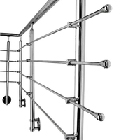 Rampe d'escalier extérieure en acier inoxydable 304 316, marches, main courante, terrasse, garde-corps de balcon, garde-corps