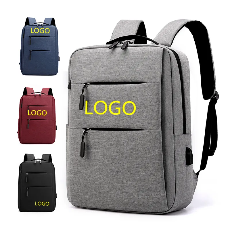 Cheap No Logo Wholesale Computer Laptop Bag Business USB Computer Laptop Backpack