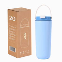 Gobelet isotherme OEM personnalisé à double paroi pour café chaud et froid, facile à transporter, vente en gros, 600 ml, en acier inoxydable, portable pour la randonnée et les voyages