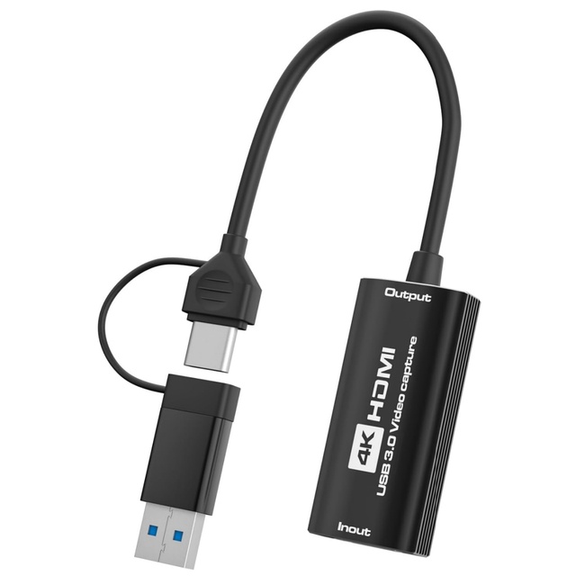 4K HDMI to USB 3.0 Type C 1080P 60FPS Video Capture Card for Meeting/Gaming/Live Streaming Windows/Mac OS System /PS4/5, Switch