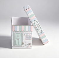 Boîte en carton personnalisée imprimée pour desserts, emballage pliable avec couvercle pour cadeaux de fête, bonbons et biscuits