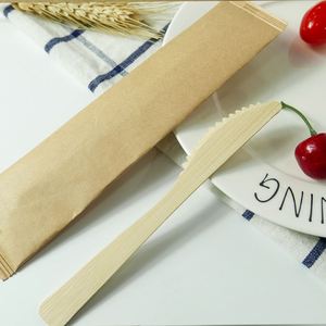 Juego de Cubiertos de Bambú Biodegradable de Alta Calidad, Cuchillo, Tenedor y Cuchara Desechables para Catering y Festivales Gastronómicos - Product Image 1