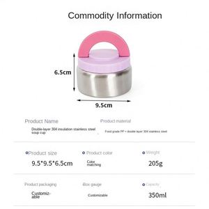 High Quality Double Wall 304 Stainless Steel Leak-Proof Dishwasher-Safe Food Container Keeps Hot Soup Cup & Lunch <b>Box</b> Handle - Product Image 3