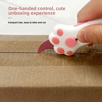 Mini couteau pliant rétractable portable, lame en acier allié, forme de patte de chat mignonne, couteau de poche pratique pour couper et ouvrir les colis
