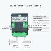 Compteur numérique triphasé ES72Y 0.5S avec analyse des harmoniques 2-31, RS485 Modbus RTU, énergie 4 quadrants, 2DI+2DO, 72x72, IP65