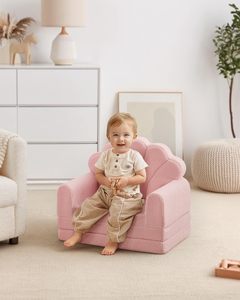 Sofá <span class=keywords><strong>Infantil</strong></span> 2 en 1, Sofá <span class=keywords><strong>Plegable</strong></span> Suave para Niños Pequeños, Silla Cómoda para Niños Pequeños, Sofá Convertible en <span class=keywords><strong>Tumbona</strong></span> - Product Image 4