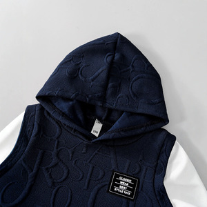 Conjunto Exclusivo para Niños, Verano 2026, Oferta, Novedades, Informal, Moderno, 2 Piezas, Sudadera con Capucha Simulada y Mangas Cortas - Product Image 3