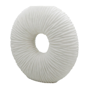 Vaso Circolare in Resina di Quarzo con Design a Centro Aperto, Elemento Decorativo Minimalista per Soggiorno - Product Image 2