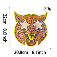 Grandes appliques brodées pour veste en jean : Patch Tigre à Paillettes, Lunettes Étoile, Léopard Rugissant, pour Décoration de Journée de Match