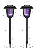 Lámpara Solar para Atrapar Insectos, Trampa para Mosquitos Solar USB, Mata Mosquitos Eléctrico Solar