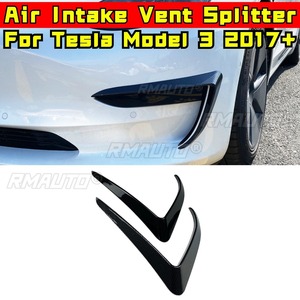 กรอบตกแต่งช่องลมด้านหน้ารถยนต์ สำหรับรถยนต์รุ่น Model 3 อุปกรณ์ตกแต่งรถยนต์ สำหรับ Tesla Model 3 2017+ ฝาครอบกันชนหน้าแบบแยกส่วน สำหรับการตกแต่ง - Product Image 1