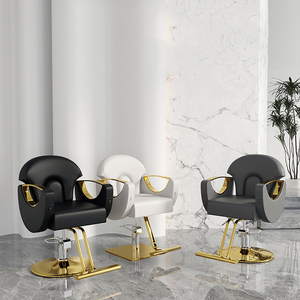 Fauteuil de Barbier de Coiffure de Luxe Noir et Or pour <span class=keywords><strong>Salon</strong></span> de Beauté et Maquillage, Mobilier de <span class=keywords><strong>Salon</strong></span> de Coiffure Moderne de Chine - Product Image 3