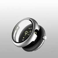 Protecteur d'écran en verre trempé 2.5D anti-explosion pour Pixel Watch 4 et étui de montre en polycarbonate rigide, ensemble 2 en 1