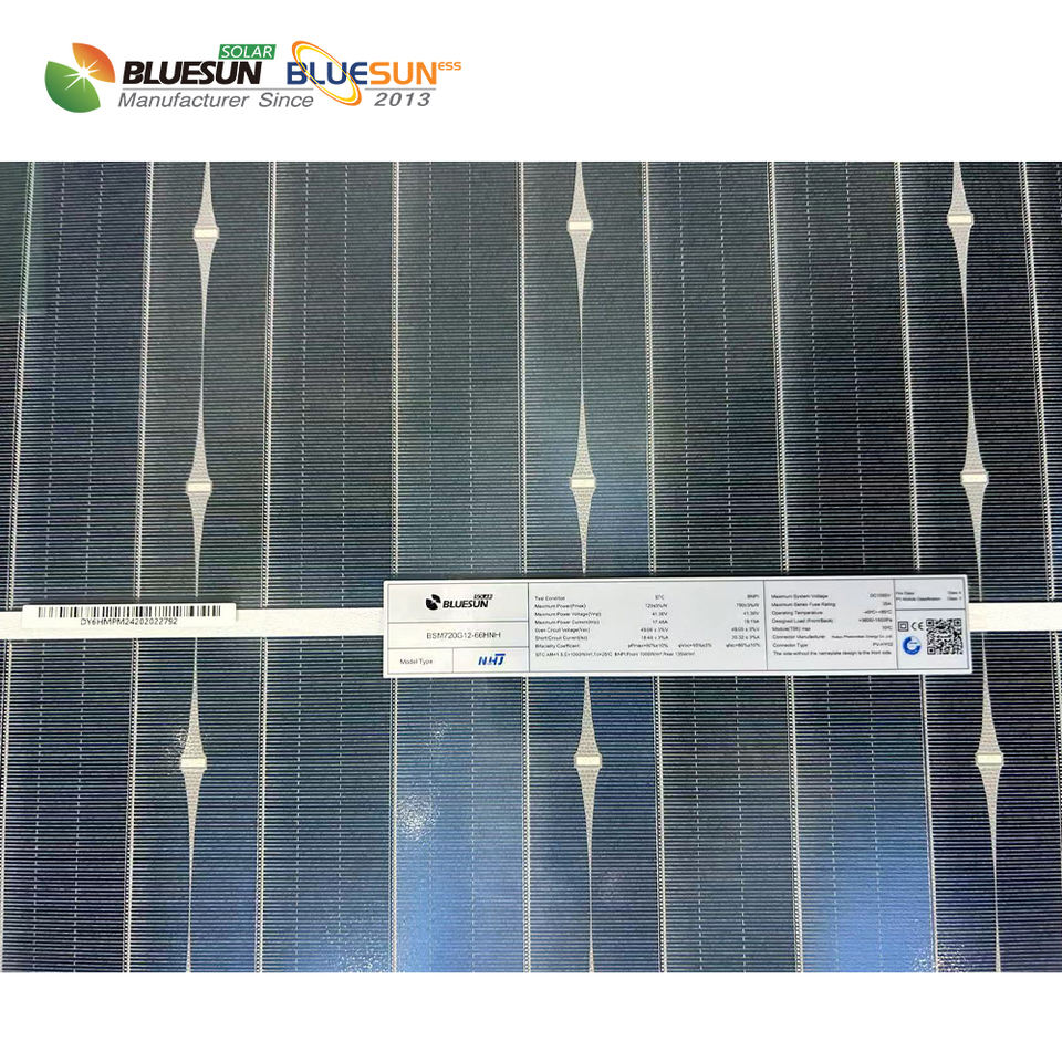 Bluesun Solar 720W Bifacial N-Type Monocrystalline Solar Panels Double ...
