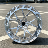 Jantes forgées multi-rayons creuses polies en aluminium 6061-T6, finition argentée, pour tuning de voitures de luxe sur mesure