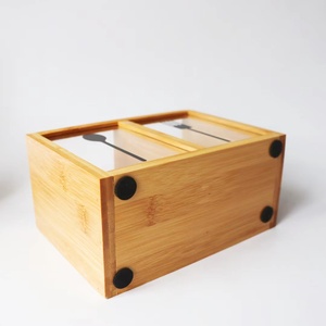 竹製カトラリーホルダー仕切り付き、箸立て、キッチン調理用食器、トング、カトラリー、フォーク、スプーン、調理器具ホルダー - Product Image 5