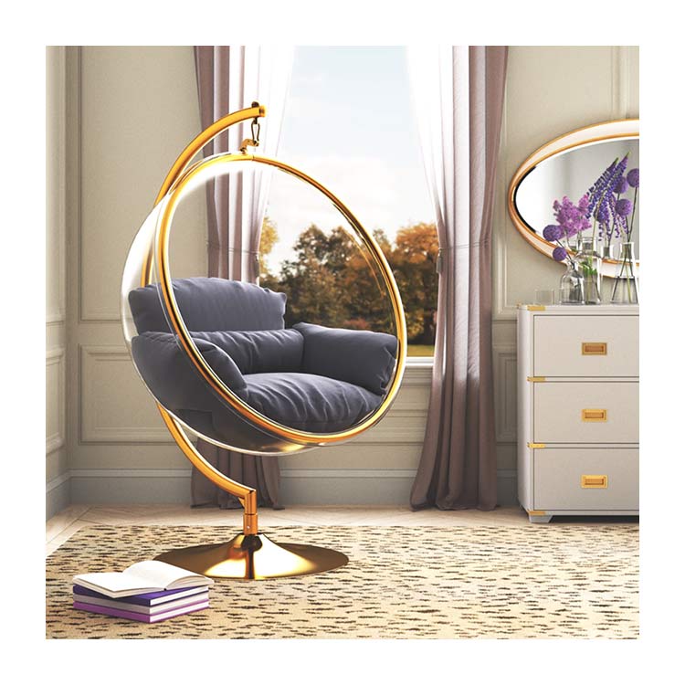 Chaise à bulles moderne avec pied, structure, balançoire, œuf doré, de patio, pour salon, offre spéciale,