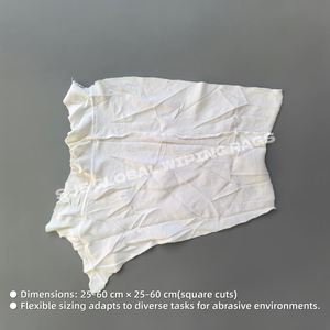 Trapos industriales de algodón blanco, trapos de algodón reciclado 100% algodón, trapos recuperados, trapos de algodón blanco, 50 lb - Product Image 3