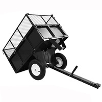 Petit remorque de jardin à benne à basculer, remorque utilitaire de 2 véhicules, camion, grand chariot, côtés amovibles, longue poignée, tracteur de pelouse de jardin