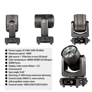 <span class=keywords><strong>150W</strong></span> Fresnel tại chỗ Zoom rửa <span class=keywords><strong>DMX</strong></span> RGBW 4in1 dẫn di chuyển đầu ánh sáng sân khấu - Product Image 2