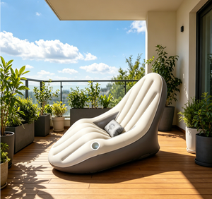 Canapé-lit gonflable automatique avec pompe électrique intégrée, chaise longue gonflable portable pour le camping, le jardin, le bureau - Product Image 5