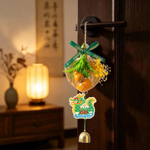 Lámpara Decorativa con Forma de Bote de Dragón, Abanico de Hoja de Palma, Calabaza Colgante, Decoración Hecha a Mano para el Hogar - Product Image 1