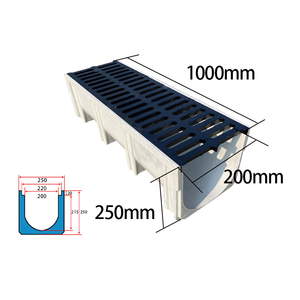 Canaux de drainage linéaires à installation facile et haute capacité de charge, canaux de drainage des eaux pluviales, canaux de drainage en résine pour sols, canaux de drainage routier - Product Image 4