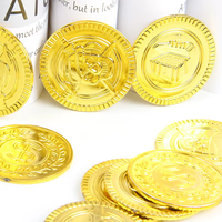 2026 Pièces de monnaie en plastique imitation or de pirate, jetons de jeu et accessoires de loterie pour décorations de fête et jeux de chasse au trésor, lot de 100 pièces