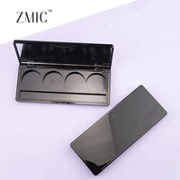 Palette de maquillage personnalisable 4 couleurs avec miroir, vide, pour fard à paupières, correcteur, illuminateur et étui à pinceaux – Vente en gros