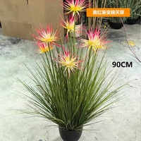 Bunga Buatan Rumput Cerah Bunga Padi Rumput Bawang Simulasi Tanaman Bunga Buluh Tahan UV Tahan Api Gaya Baru