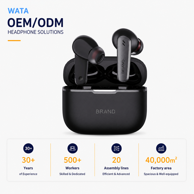 WATA ODM OEM Custom Factory Latest Wholesale Bluetrum ANC Active Noise Cancellation Wireless Earbuds TWS Earphones