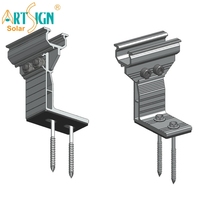 Support de montage solaire en aluminium ART SIGN avec mini rail pour système de montage de panneaux solaires sur toit métallique, fabricant OEM