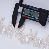 Perles d'eau douce baroques en forme de lirue, blanches, de qualité supérieure AAAA, en vrac, naturelles, 5-8*18-23mm, vente en gros