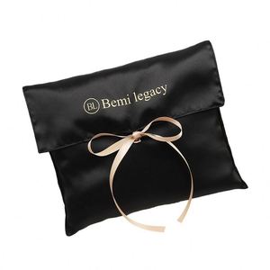 2700357 Custom Luxury Silk Hair Bundle Extension Packing Bag Satin Envelop <b>Wigs</b> Cosmetic Flap Bag Gifts Lingerie Dust Pouch - Product Image 2