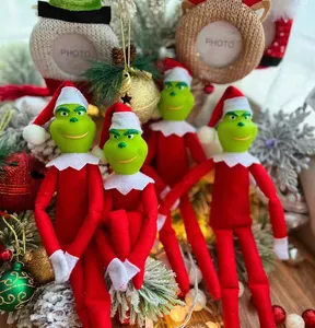 2023ร้อนขายคริสมาสต์สีเขียวสีแดงเอลฟ์ตุ๊กตา12นิ้วตลกของเล่นของขวัญตุ๊กตาของเล่นตุ๊กตาพรรคตกแต่ง