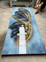 Planche en PVC à effet marbre brillant 3D, planche en plastique UV, plaque en marbre UV imperméable
